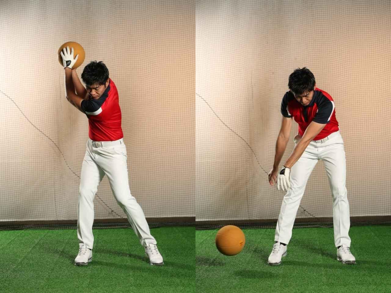 真下にボールを落とすトレーニングのイメージ