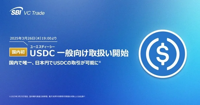SBI VCとUSDCの上場をイメージした図